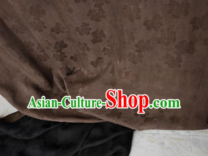 Traditional Chinese Classical Roses Pattern Black Gambiered Guangdong Gauze Silk Fabric Ancient Hanfu Dress Silk Cloth