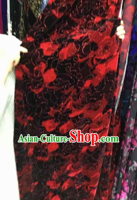 Traditional Chinese Classical Pattern Black Pleuche Fabric Ancient Cheongsam Dress Velvet Cloth