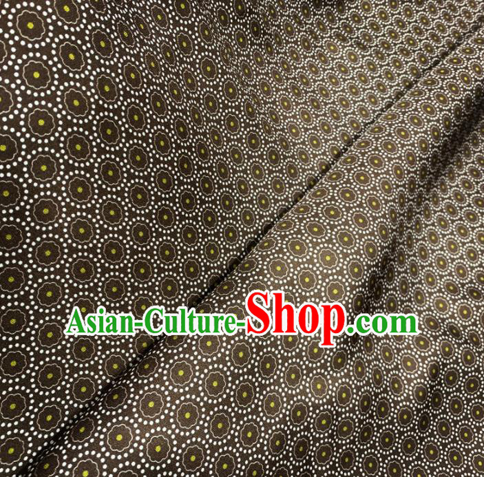 Chinese Classical Pattern Brown Silk Fabric Traditional Ancient Hanfu Dress Brocade Cloth