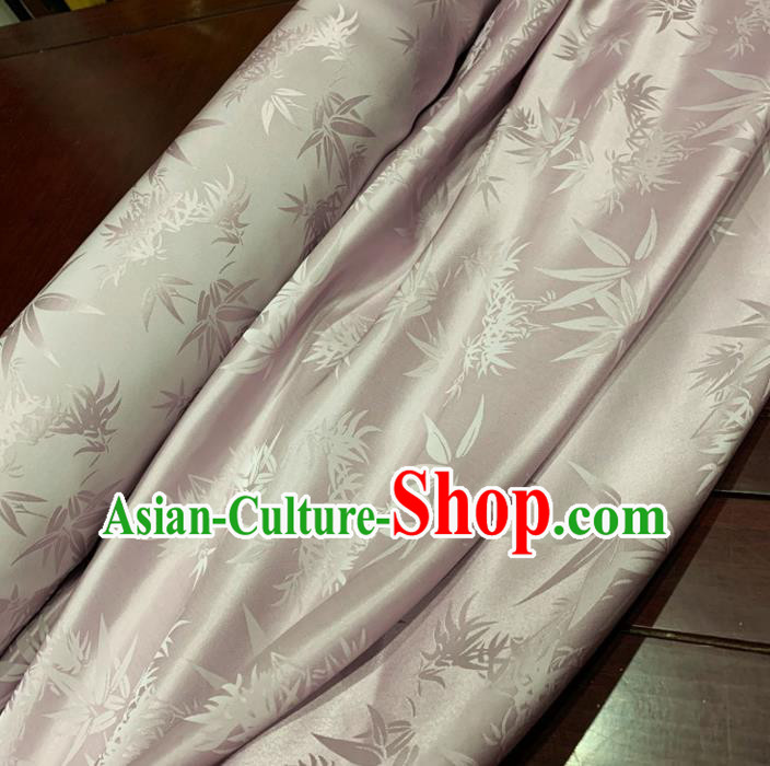 Chinese Classical Bamboo Pattern Light Purple Silk Fabric Traditional Ancient Hanfu Dress Brocade Cloth
