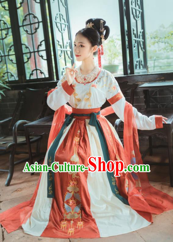Traditional Chinese Tang Dynasty Flying Apsaras Replica Costumes Ancient Palace Dance Hanfu Dress for Women