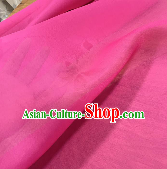 Chinese Classical Sakura Pattern Rosy Silk Fabric Traditional Ancient Hanfu Dress Brocade Cloth