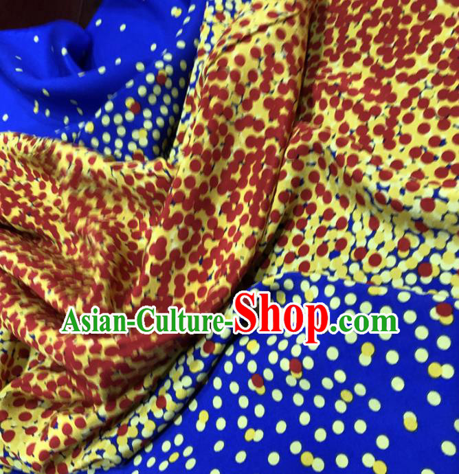 Chinese Classical Pattern Deep Blue Silk Fabric Traditional Ancient Hanfu Dress Brocade Cloth