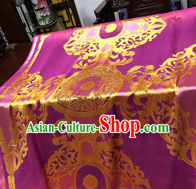 Chinese Classical Pattern Purple Silk Fabric Traditional Ancient Hanfu Dress Brocade Cloth