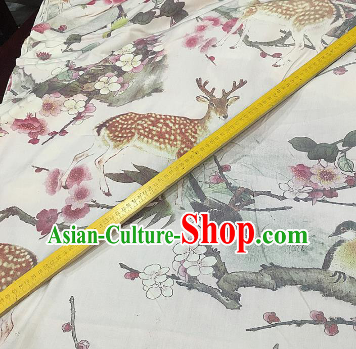 Chinese Classical Printing Pattern Silk Fabric Traditional Ancient Hanfu Dress Brocade Cloth