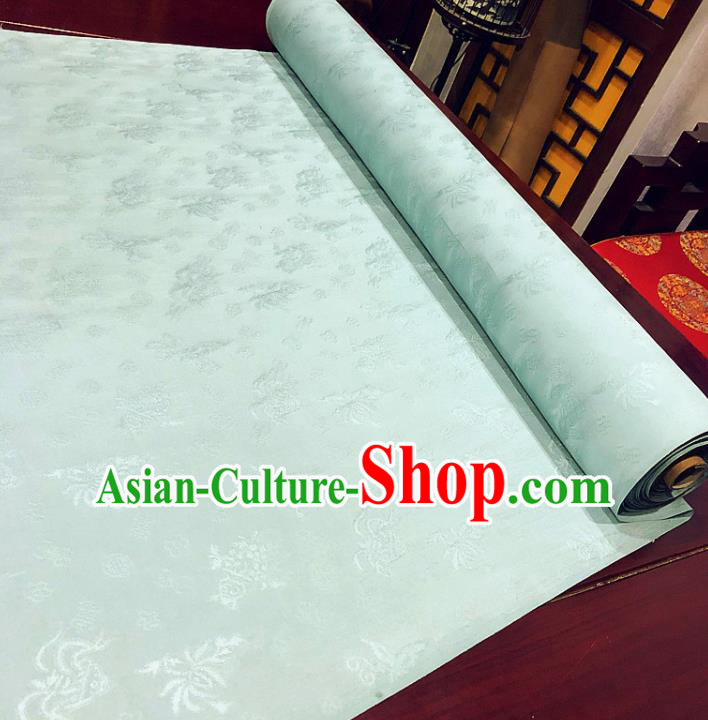 Chinese Classical Pattern Light Green Silk Fabric Traditional Ancient Hanfu Dress Brocade Cloth