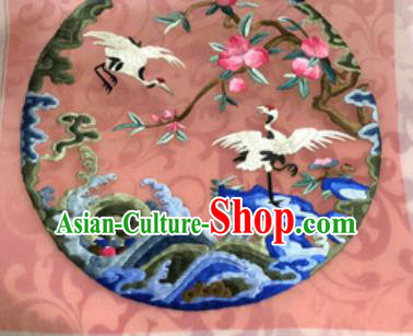 Chinese Traditional Suzhou Embroidery Wave Cranes Cloth Accessories Embroidered Patches Embroidering Craft