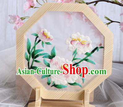 Chinese Traditional Suzhou Embroidery Peony Decoration Embroidered Craft