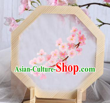 Chinese Traditional Suzhou Embroidery Sakura Decoration Embroidered Craft