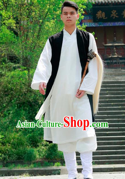 Traditional Chinese Wudang Taoist Priest Black Outfits Martial Arts Kung Fu Tai Chi Costume for Men