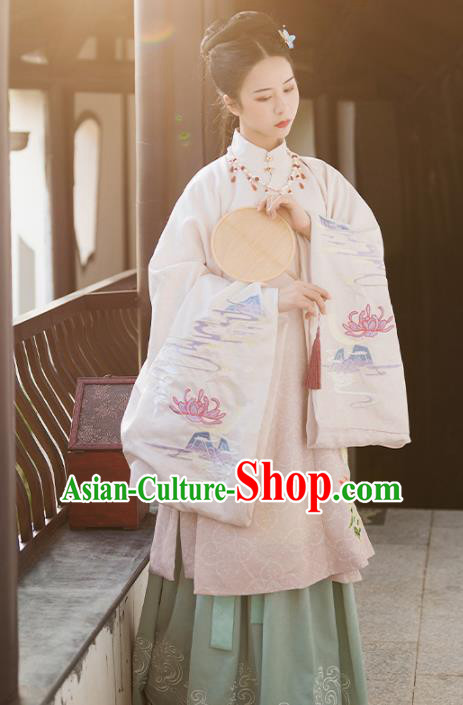 Traditional Chinese Ming Dynasty Royal Dowager Embroidered Hanfu Dress Ancient Nobility Countess Replica Costume for Women