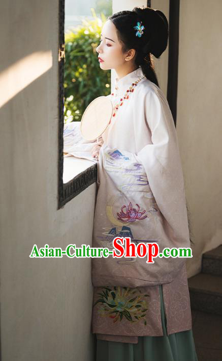 Traditional Chinese Ming Dynasty Royal Dowager Embroidered Hanfu Dress Ancient Nobility Countess Replica Costume for Women