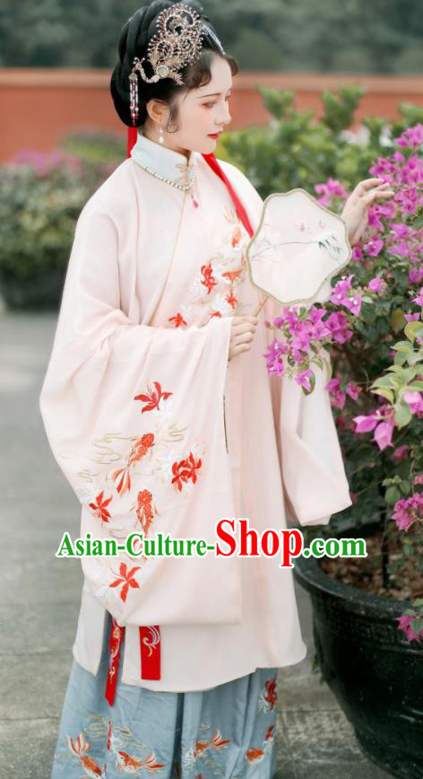 Traditional Chinese Ming Dynasty Imperial Consort Embroidered Hanfu Dress Ancient Royal Princess Replica Costume for Women