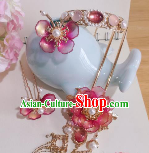 Traditional Chinese Classical Hairpins Ancient Hanfu Tassel Hair Accessories Complete Set for Women