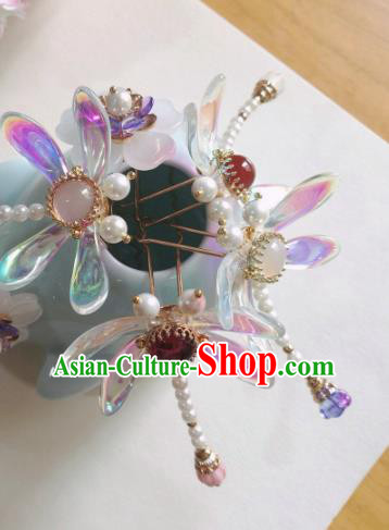 Traditional Chinese Classical Dragonfly Hair Clip Hairpins Ancient Hanfu Hair Accessories for Women