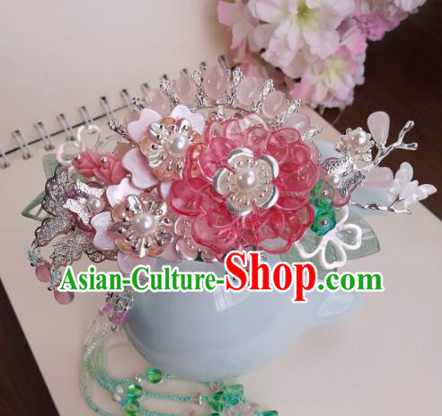 Traditional Chinese Classical Flower Hair Comb Hairpins Ancient Hanfu Hair Accessories for Women