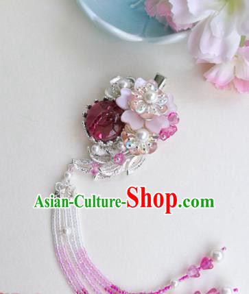 Traditional Chinese Classical Purple Tassel Hair Claw Hairpins Ancient Hanfu Hair Accessories for Women