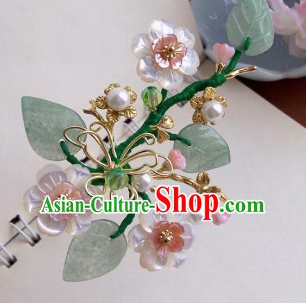 Traditional Chinese Classical Shell Flowers Hairpins Ancient Hanfu Hair Accessories for Women