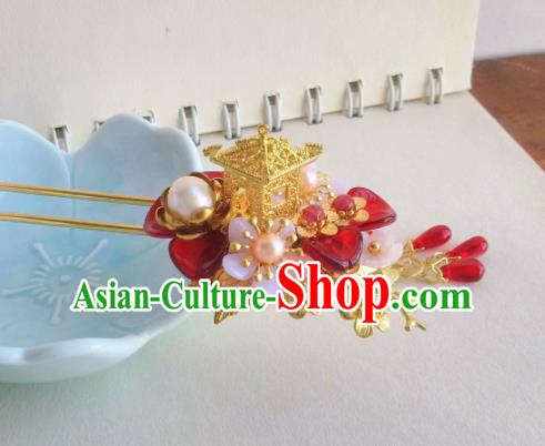 Traditional Chinese Classical Golden Palace Hairpins Ancient Hanfu Hair Accessories for Women