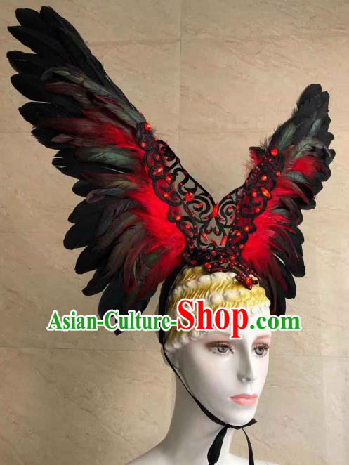 Top Halloween Feather Headwear Brazilian Carnival Samba Dance Hair Accessories for Women