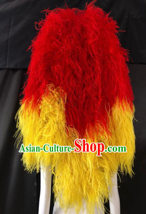 Top Halloween Red and Yellow Feather Hat Brazilian Carnival Samba Dance Hair Accessories for Women