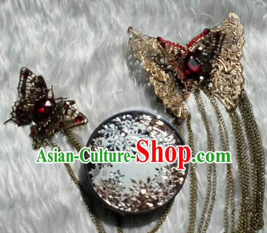 Traditional Chinese Cosplay Female Swordsman Butterfly Hair Claw Hairpins Ancient Princess Hanfu Hair Accessories for Women
