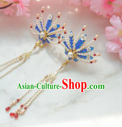 Traditional Chinese Classical Pearls Phoenix Hairpins Ancient Princess Hanfu Hair Accessories for Women