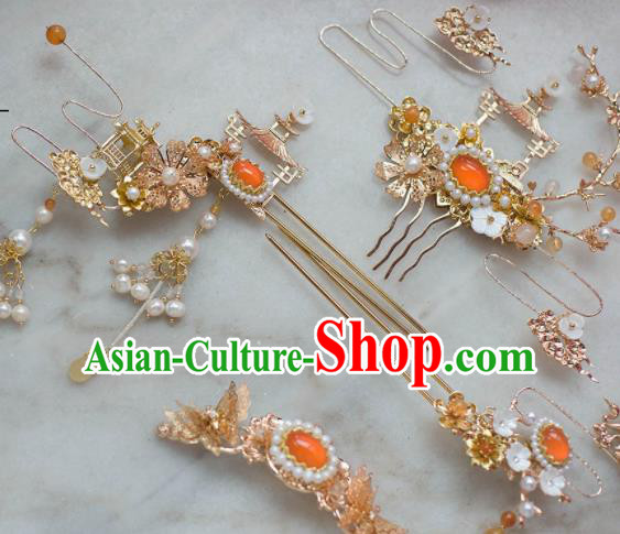 Traditional Chinese Classical Palace Hair Comb Hairpins Ancient Princess Hanfu Hair Accessories for Women