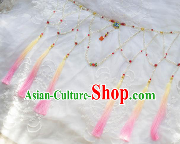 Traditional Chinese Hanfu Tang Dynasty Court Belt Ancient Princess Tassel Waist Accessories for Women