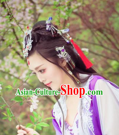 Traditional Chinese Tang Dynasty Swordsman Hairpins Ancient Princess Hanfu Hair Accessories for Women