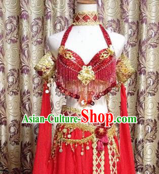 Chinese Tang Dynasty Classical Dance Red Dress Ancient Princess Peri Costume for Women