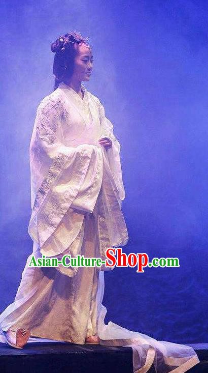 Chinese Drama Shang Yang Court Dance Dress Stage Performance Costume and Headpiece for Women
