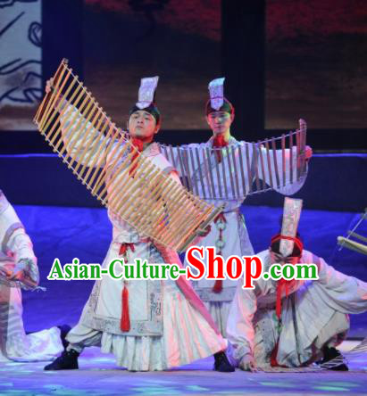 Chinese Drama Dragon Boat Festival Classical Dance White Clothing Stage Performance Dance Costume for Men