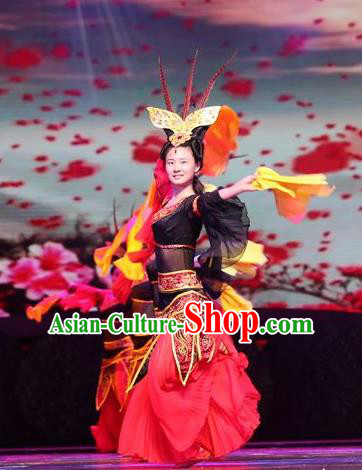 Chinese Drama Dragon Boat Festival Classical Dance Dress Stage Performance Costume and Headpiece for Women