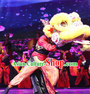 Chinese Drama Dragon Boat Festival Lion Dance Clothing Stage Performance Dance Costume for Men
