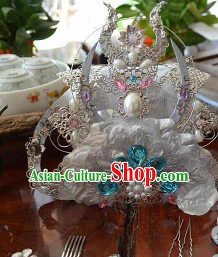 Traditional Chinese Classical Hairpins Hair Crown Ancient Princess Hanfu Hair Accessories for Women