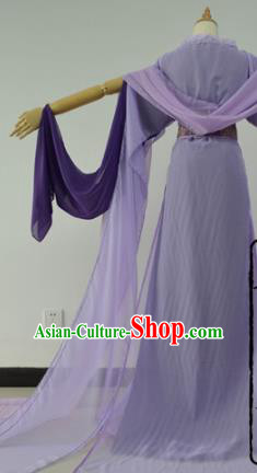Chinese Cosplay Goddess Fairy Princess Purple Dress Ancient Female Swordsman Knight Costume for Women