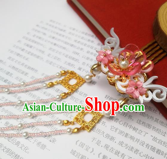 Traditional Chinese Classical Hairpins Tassel Shell Hair Comb Ancient Princess Hanfu Hair Accessories for Women