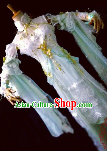 Chinese Cosplay Fairy Female Swordsman White Dress Ancient Knight Princess Costume for Women