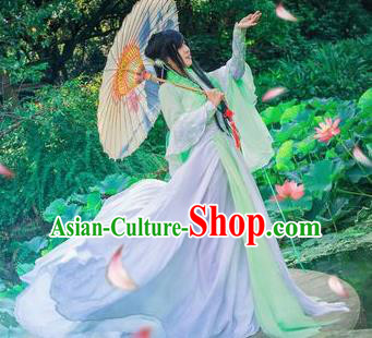 Chinese Cosplay Princess Light Green Dress Ancient Female Swordsman Knight Costume for Women