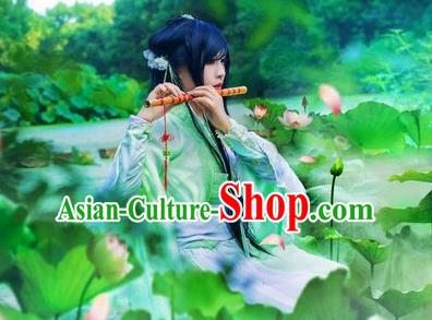Chinese Cosplay Princess Light Green Dress Ancient Female Swordsman Knight Costume for Women