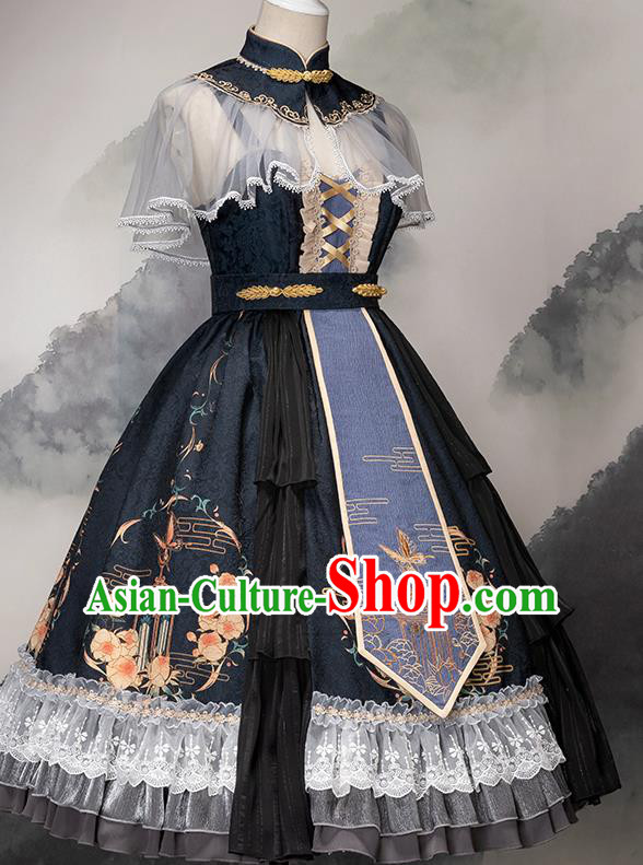 Top Grade Cosplay Princess Black Dress Halloween Fancy Ball Costumes for Women