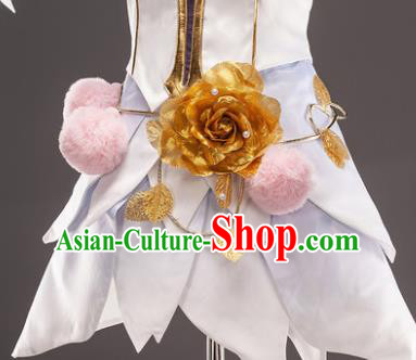 Top Grade Cosplay Fairy Princess White Dress Halloween Fancy Ball Costumes for Women