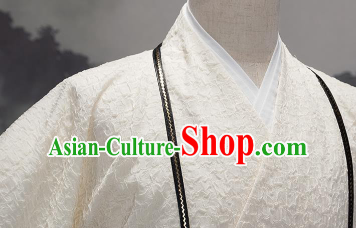 Traditional Chinese Cosplay Swordswoman Beige Dress Ancient Heroine Costume for Women