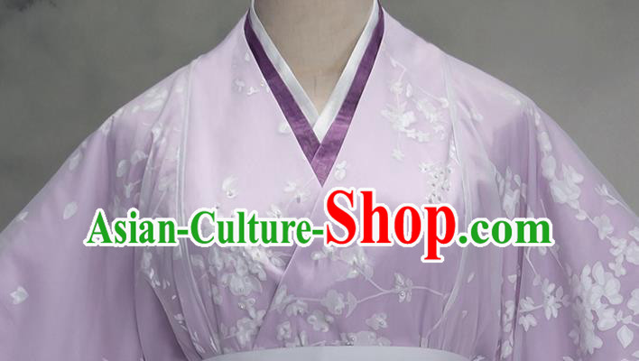 Traditional Chinese Cosplay Swordswoman Lilac Dress Ancient Princess Heroine Costume for Women