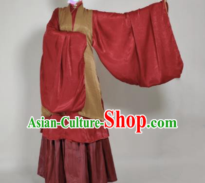 Chinese Ming Dynasty Princess Khaki Vest Ancient Court Lady Costume for Women