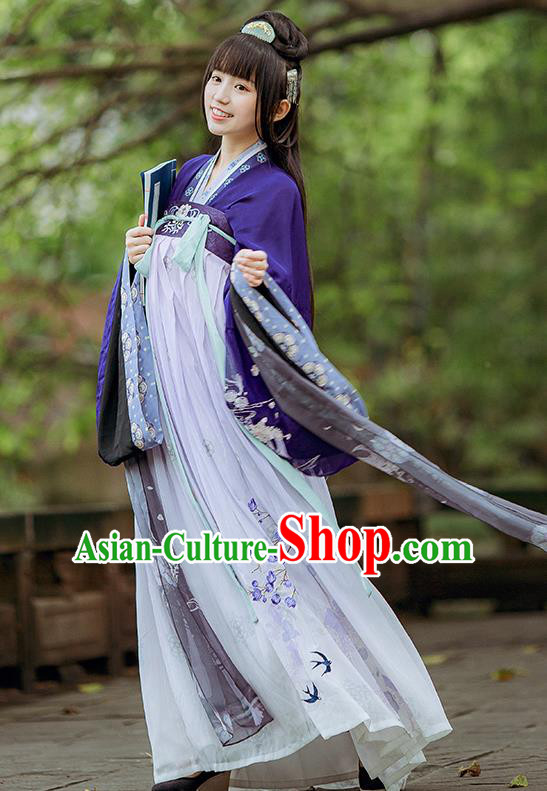 Traditional Chinese Cosplay Princess Purple Dress Ancient Court Lady Costume for Women