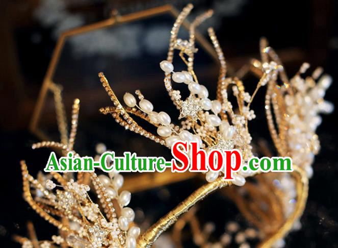 Top Grade Bride Royal Crown Handmade Wedding Hair Accessories for Women