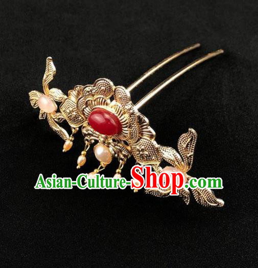 Traditional Chinese Hanfu Palace Golden Hairpins Ancient Princess Hair Accessories for Women