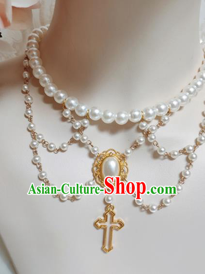 Top Grade Gothic Princess Pearls Necklace Handmade Necklet Accessories for Women